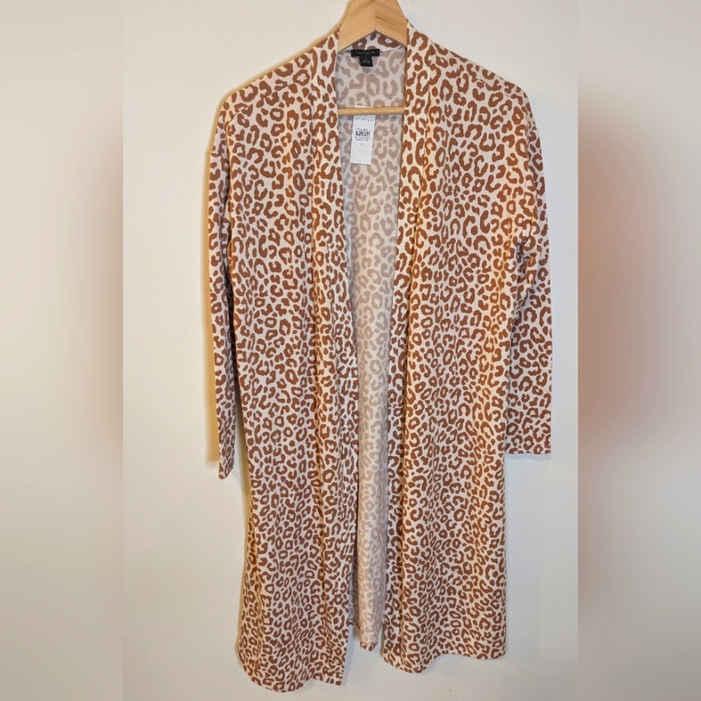 Ann Taylor Leopard Print Tan Open Robe XS